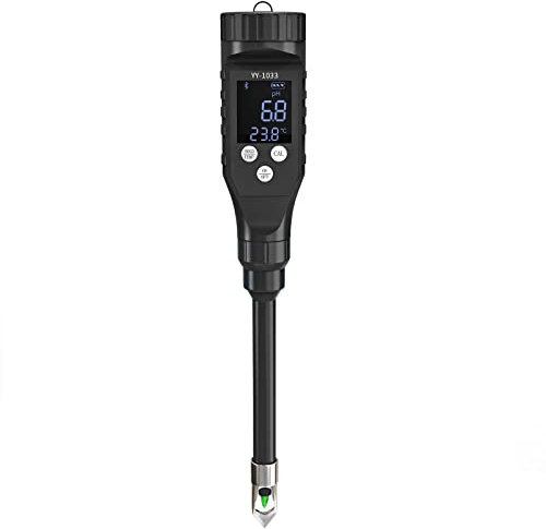 YIYEGO Digitales pH Bodentester für Gärtner, pH Messgerät Erde mit Edelstahl pH Elektrode, pH Wert Bodentester für Outdoor/Indoor, Pflanzenerde, Garten, Bauernhof, Rasen, Gemüsegarten, Hydroponik