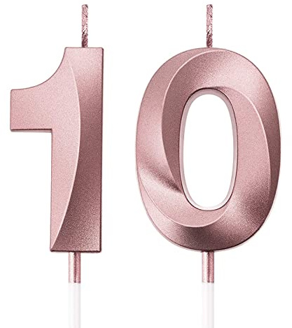 Geburtstagskerzen, Zahlen 10 mit Krone, 3D Kerzen Geburtstag für Kuchen Geburtstagsdeko, Geburtstag Kerzen Zahlen, Geburtstagskerzen Kinder für Partys, Hochzeiten, Firmenfeiern, Jubiläen