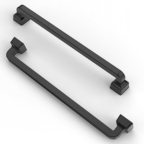 FURNIWARE 10 Stück Schrankgriffe Möbelgriff Bohrlochabstand 192mm Küchengriffe Schubladengriffe Möbelgriffe Schwarz Griffe Küche Küchenschränke