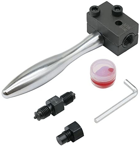 CHGJ DIN 3/16 Outil d'évasement de Conduite de Frein,Kit D'Appareil À Collet Tuyau De Frein,pour Tubes en cuivre nickelé en Acier Automobile