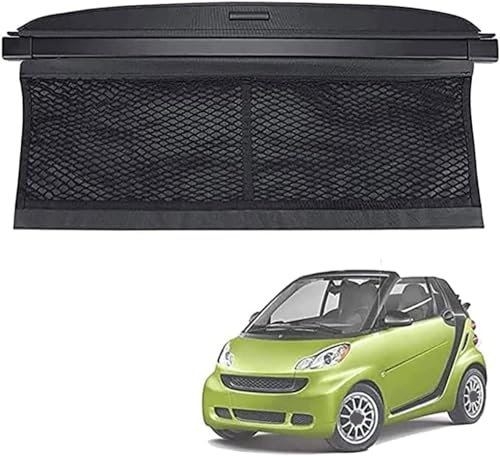 HALEUP Einziehbarer Auto Laderaumabdeckung, für Smart 451 Fortwo 2007-2014 Kofferraum Aufbewahrung Paketregal Hutablage, Frachtabdeckungen für Automobile