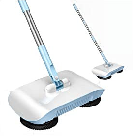 WAGNUS Hand Held Vacuum, Broom Robot Vacuum Cleaner Floor Home Kitchen Sweeper Mop Sweeping Machine Magic Handle Household Lazy Wash Dropshipping Carpet (Color : Blue)