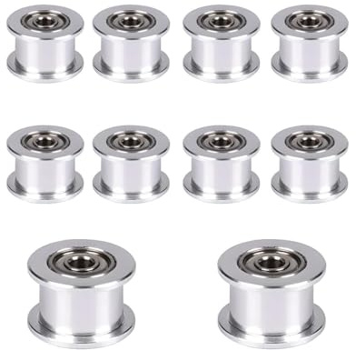 Super Print GT2 Umlenkrolle GT2 Idler Pulley 16 Zahnlose Bohrung 3mm Aluminium für 3D Drucker 6mm Breite GT2 Zahnriemen. (10Stück)