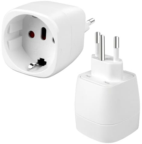 Fiotha EU auf Schweiz Reiseadapter, Adapter Schweiz, Deutschland auf Schweiz Reiseadapter, EU zu Typ J Steckdose/EU to Switzerland Travel Adapter, für Malediven, Ruanda, Liechtenstein (2 Stück)