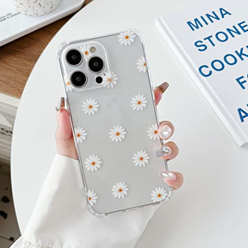 ZTOFERA für iPhone 13 Pro Hülle mit Blumen,Weiches TPU,Gänseblümchen | Transparente Handyhülle,Verstärkte Ecken mit stoßfestem Schutz,schlanke Passform,niedliches trendiges Blumenmuster