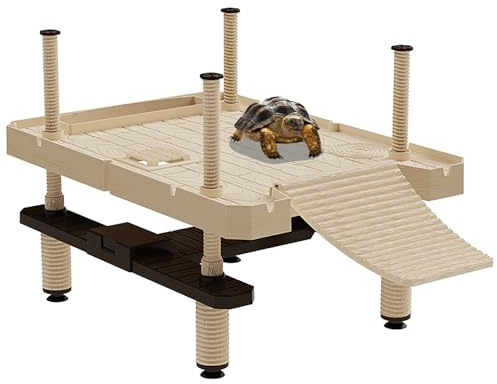 xixibuy Plateforme de repos pour tortue, Plateforme tortue d'eau pour les amateurs de tortues, Turtle Sunbathing Platform(SIZE:L)