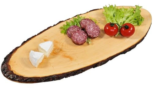 Bonussi Tagliere Ovale in Legno Corteccia 45 cm Salumi Formaggi Affettati Antipasti