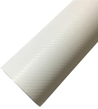 LIUCHUCHU Autofolie 40x100cm 3D Carbon Fiber Vinyl Auto Wrap Blatt Rolle Film Aufkleber Aufkleber Auto Styling Zubehör Schwarz/weiß Auto Folie(White)