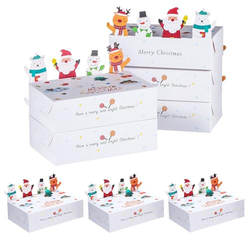 HSEAMALL 30 Stück Weihnachten Geschenkbox Klein Kraftpapier Christmas Party Geschenkboxen Süßigkeiten Box Gastgeschenke Hochzeit für Partydekorationen Adventskalender DIY Taufe,Weiß ﻿