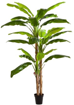 aplanta Künstlicher Bananenbaum - Pauline | 300 cm, für drinnen, Kunstbaum, wie echt, Allergiker geeignet, pflanzliche Dekoration Praxis, Office & Wohnzimmer