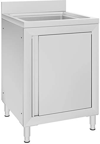 Iiaky Évier de Cuisine Commercial 60x60x96 cm Acier Inoxydable,Vasque À Poser Salle De Bain,Lavabo Salle De Bain