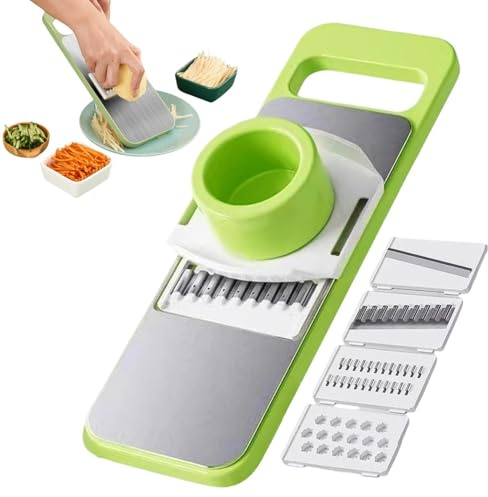 Duroecsain Cortador de verduras multifuncional, cortador de verduras | Cortador de patatas Chopper – Rallador de queso, picadora de verduras, rebanadora multiusos para queso de frutas