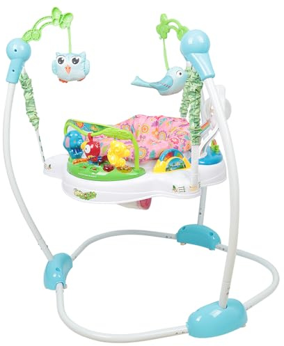 MENGDA Spielcenter mit Schaukel, 360-Grad-Sitz, abnehmbare Puppe, verstellbare Lautstärke, mit Lichtern und Geräuschen, für Babys ab 6 Monaten
