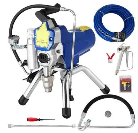 Langjiee Máquina De Pulverización Sin Aire, Pistola Pulverizadora De Pintura para Pared Ultra Silenciosa Profesional, Presión De 3000psi, 2,5 L/Minuto, Desplazamiento Sin Carga(Color:2200W)