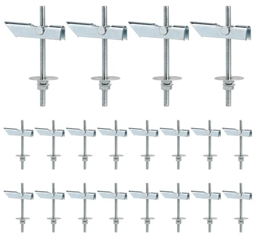 SWAWIS 20 Piezas M6x100mm Pernos de Palanca Anclajes Taco Basculante de Acero al Carbono Galvanizado para Montaje en Techo o Pared para Colgar Objetos Pesados