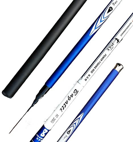 WANGBINGXING Angelrute 3. 6m-7,2m Kohlefaser Teleskopen Angelrute Super Hard Ultra Light Carp Fischerei Handmast Stipprute(3.6 m)