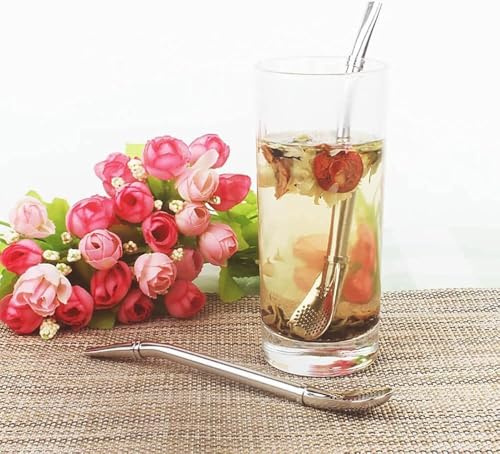 Bombilla Yerba Mate Acciaio Inox Filtro Integrato Riutilizzabile Viaggio | Cannuccia Mate Riutilizzabile Microfori Filtranti Senza Residui Lavabile Compatto Per Tè Caffè Bevande Calde
