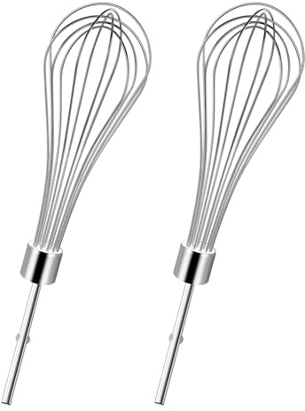 Hand Mixer Whisk Attachments for KitchenAid, 2-Pack Stainless Beaters | Mixer Whisk Accessories KHMPW,KHM512BM, KHM2B, AP5644233, KHM3, KHM5, W10720799
