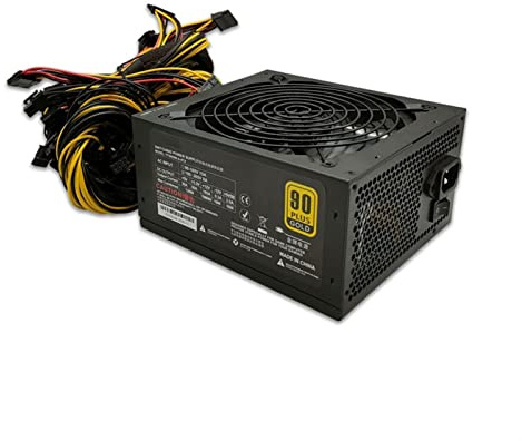 FACDEM Bloc d'alimentation 2000 W Bitcoin Mining PSU PC 8 GPU ATX Ethereum Coin 12 V 4 broches Alimentation