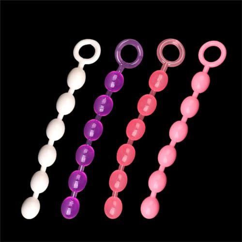 Analkugeln Buttplug Mit Extra Lang Biegsam Analplugs Anal Kette, Beads Dildo Hook Anus Masturbator Sexspielzeug FüR MäNner Frauen(Transparent pink)