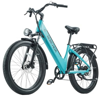 BURCHDA E Bike elektrofahrräder Herren Damen, Ebike 48V 20Ah(960Wh) Akku bis 120km, 26x3 Zoll Electric Bike 7-Gang Getriebe mit LCD-Display, E Fahrrad 250W Motor 95 N.m 25km/h, AZ26 (AZ26-Grün)
