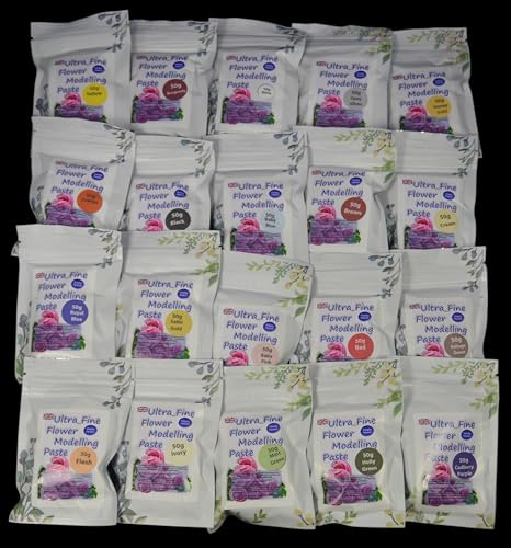 20 x 50g Mixed Colours of Simply Heaven Sugar Florist, Gum Paste Floral Flower Modelling