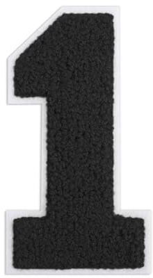 QianSiLi Toppa Termoadesiva Per Tessuti, 0 a 9 Numeri Adesivi Per Maglie Giacche, Cappotti, Camicie, Borse, Jeans, Zaini (11,45cm,Nero,1)