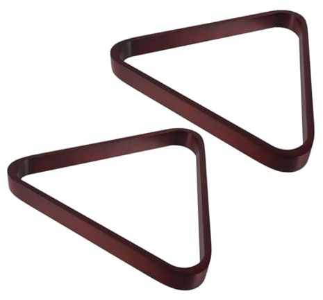 TOYZFRIENDY 2 Piezas Triángulo de Billar de Madera Maciza Resistente y Duradero Soporte para Bolas Accesorio Esencial para Mesas de Billar Compatible Bolas y Snooker de Color Vino Rojo