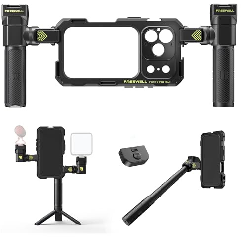 Freewell Genius Rig Cage per iPhone 17 Pro Max | Alloggiamento filtro magnetico e attacco 17mm, installazione senza attrezzi, impugnatura per treppiede/monopiede