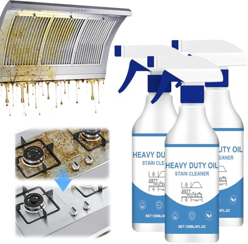 Heavy Duty Kitchen Degreaser & Cleaner Spray, 2026 New Degreaser Spray, Cooker Cleaner Spray, Electric Induction & Ceramic Hob Cleaner, Cooker Hood, Air Fryer, Microwave, Kitchen Cleaning (3PCS)