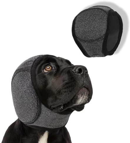 Labyrinxel Dog Ear Protectors Size S Adjustable Ear Cover for Dogs, Waterproof Dog Snood Ear Protector with Hook and Loop Closure for Grooming Bathing Home and Outdoor Use
