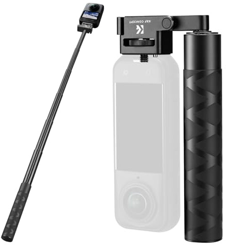 K&F Concept Palo Selfie Plegable Invisible de aleación de Aluminio de 92,5 cm, con Soporte de Tornillo de 1/4, Compatible con Insta360 X5/X4/X3, dji Osmo 360, Luna Ultra, empuñadura Ajustable
