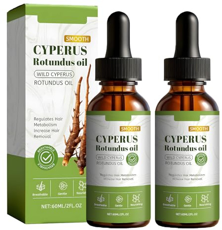 2 Pcs Cyperus Rotundus Oil, Cyperus Rotundus Oil for Hair Removal, Moisturize Smooth Skin for All Skin Types Women Man, 60ML