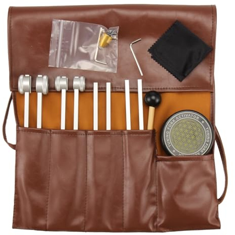 Ounfhtrttk Stimmgabel-Set 432 Hz 128 Hz 256 Hz 512 Hz mit Aktivator für Klang Zur Heilung, Therapie, Körperhaltung, Stil 2