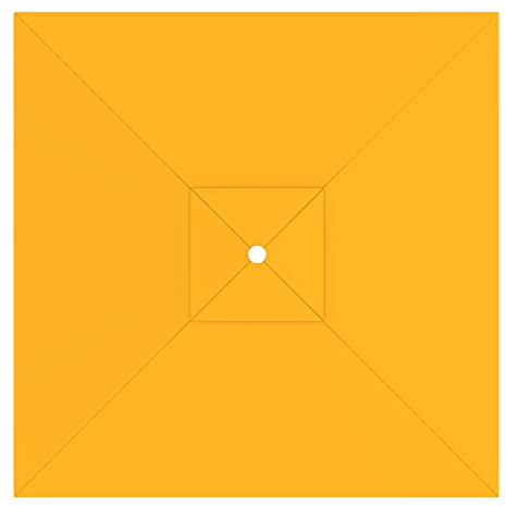 paramondo Sonnenschirm Bespannung für interpara Mittelmastschirm Quadratisch 300 x 300 cm, mit Schirmbelüftung, Waschbar, Gelb