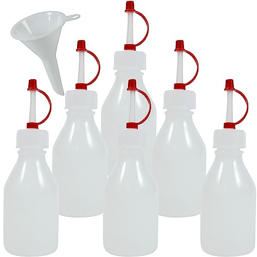 mikken 6 Spritzflaschen 30 ml Dosierflaschen, made in Germany - inkl. Einfülltrichter