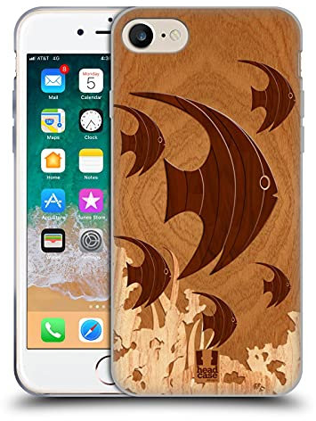 Head Case Designs Scalaire Artisanat du Bois Coque en Gel [Protection de Qualité Militaire] Compatible avec Apple iPhone 7/8 / SE 2020 & 2022 Et Compatible avec MagSafe