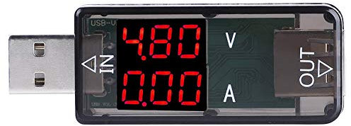 Focket USB-Tester, Multimeter, Spannungsprüfer, Stromzähler, Ladegerät (Schwarz oder Blau)