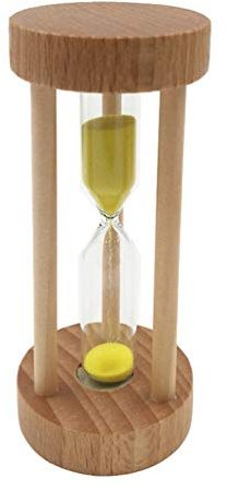 Supvox 3 Minuten Sanduhr Holz Timer Zahnputzuhr Küchentimer | 3-Minuten-Holzsanduhr mit gelbem Sand für Zähneputzen, Tee, Küche und kurze Konzentrationsphasen ohne Batterie