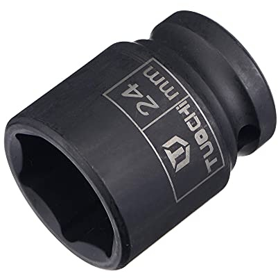 sourcing map 1/2 Drive by 24mm 6-Point Impact Socket, CR-V Steel 1.61 Length, Shallow Metric Sizes