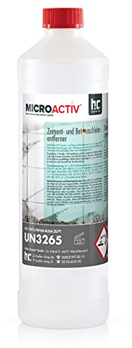 Microactiv Nettoyant Résidus Ciment et Béton, 3 x 1 L - Sols Après Travaux | Dissout Voiles de Ciment, Résidus de Mortier, Rouille et Calcaire - Idéal Sols et Surfaces Après Travaux - Agit Rapidement
