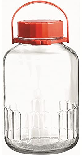 Easy Shopping® Large Pickle Jars Preserve Jars Airtight 3L 5L & 8 Litre Food Liquid Storage Clear Glass Jar Container Biscuits Jam Butter Sweet Jar with Screw Lid (5 Litre)