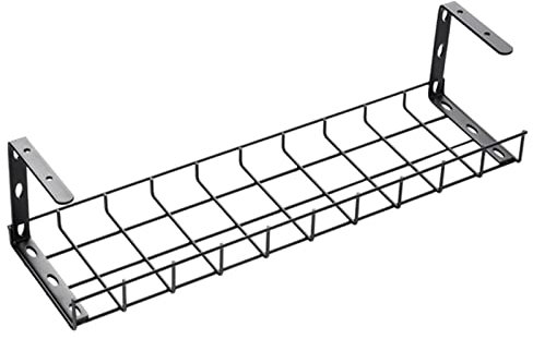Kabelkanal Kabelschlauch Kabelmanagement Kabelführungsfach unter dem Schreibtisch, Kein Bohrer Klein Schwerlaststahl Organizer für Schreibtischkabel, Office Home Wire Protector Rack, Schwarz