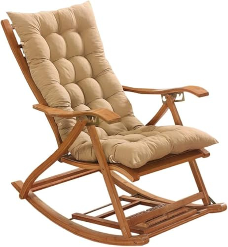 SHAIRMB FainéAnt Coussin Pad, Terrasse de Jardin éPais Grand Fauteuil à Bascule Coussin, Fauteuil Inclinable Relaxer Coussin de Chaise, pour Rotin Fauteuil Inclinable,Camel,48 * 120cm
