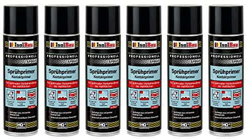 Isolbau Sprühprimer 6 x 500 ml - Kontakt-Primer zur Vorbehandlung der Haftflächen - Haftvermittler für Glas, Holz, Metall, Mauerwerk, PVC, Beton uvm