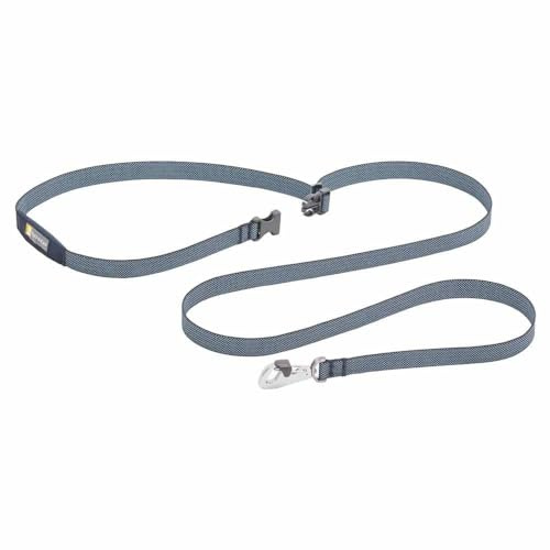 Ruffwear Flagline Hundeleine, schnelle, leichte, Starke Leine, 2-in-1 Hand- oder Taillenleine zum Laufen, Ufbewahrungstasche und sicher abschließbarer Crux-Clip, Balsalt Grey