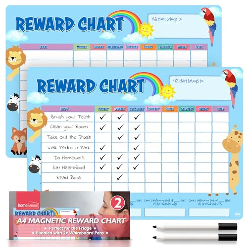 SOL Lot de 2 tableaux de récompense magnétiques A4 pour enfants