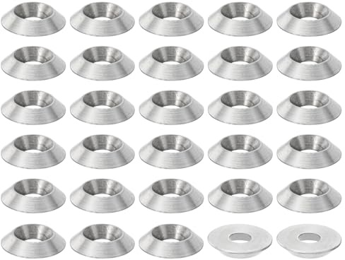 PATIKIL Lot de 30 Rondelle de Finition M3 à Tête Fraisée Diamètre de 10 Mm | Rondelle de Finition Cnc Pour Construction Industrielle, en Acier Inoxydable 304 Massif, Hauteur de 2 Mm