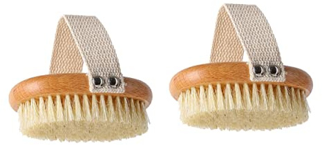 SOLUSTRE 2St Massagebürste mit Borsten rückenbürste Haare Zeug trockene Bürstenhaut Peeling-Bürste Duschbürste Duschzubehör Handheld Waschbürste Stovepipe-Artefakt Wäscher Körperbürste Holz