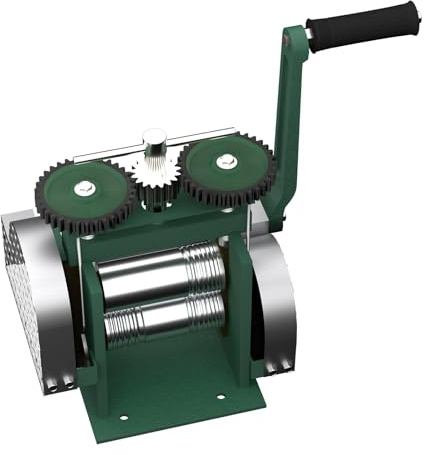 HINOPY Máquina de laminación manual, 85 mm joyería comprimido combinación laminador manual máquina joyería comprimido ranura de línea cuadrada para joyería y reparación
